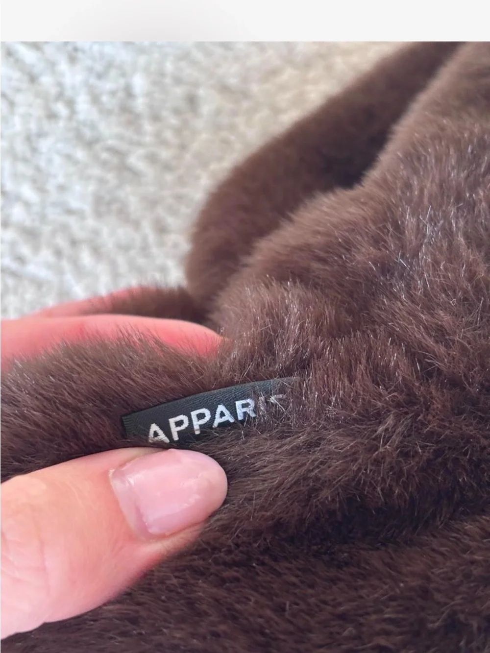 Apparis Dark Brown Faux Fur Mittens